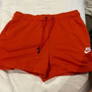 Nike red sweat shorts
